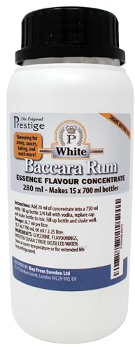 The Original Prestige - White Baccara Flavouring Concentrate 280 ml – Add 20 ml into 750 ml – For Drinks and Beverages Mixers, HomeBrewing and More