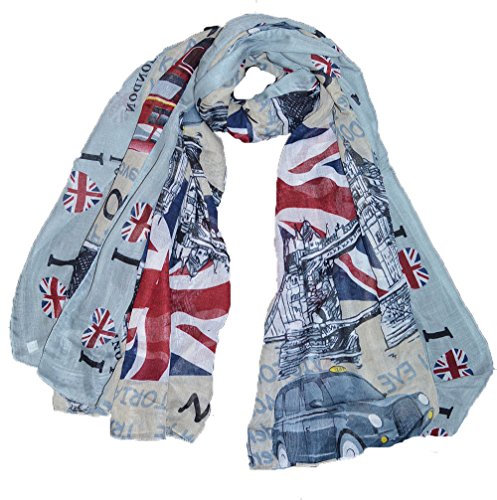 Londra Regno Unito Unione Jack bandiera grande Maxi Sciarpa amore Londra grigio