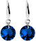 MYA art Damen Ohrhänger 925 Sterling Silber mit Zirkonia Kristall Stein Anhänger Saphir Blau Dunkelblau Klein Ohrringe Hängend Klein MYAWGOHR-37