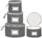 StackStorePlusMore Fine China Storage - Set of 4 Quilted Cases for Dinnerware Storage. Sizes: 12 - 10 - 8 and 7 Wide - Gray - 48 Felt Plate Separators Included