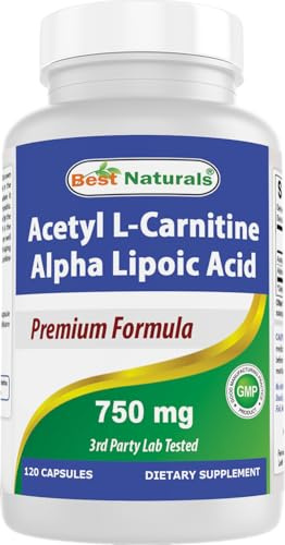 Best Naturals Acetyl L-Carnitine and Alpha Lipoic Acid 750 mg 120 Capsules