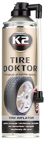 K2 Bombeo y Reparación de Ruedas Tire Doktor | 535 ml |Sellado Rápido | Eficiente | Ideal para Emergencias | No Daña los Neumáticos