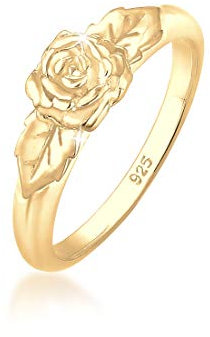 Elli Ring Damen Band Rosen Symbol Floral Vintage Look in 925 Sterling Silber