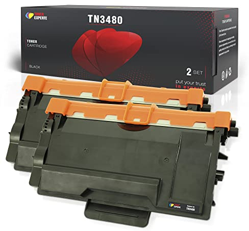Toner Experte Kompatibel für Brother TN3480 TN3430 Schwarz Tonerkartusche Ersatz für TN-3480 für HL-L5100DN HL-L5200DW MFC-L5700DN MFC-L5750DW MFC-L6800DW DCP-L5500DN Druckerpatronen 2er-Pack