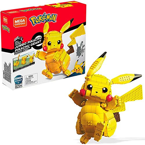 Mega Construx Pokemon Jumbo Pikachu Construction Set with character figures, Building Toys for Kids (825 Pieces)