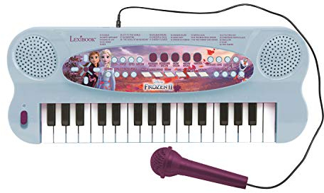 Lexibook, Die Eiskönigin, Elektronisches Keyboard, 32-Tasten-Klavier, Mikrofon zum Singen, 22 Demo-Songs, batteriebetrieben, Blau/Lila, K703FZ