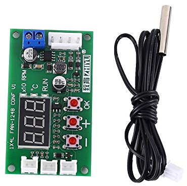 Driver Module, DC 12/24/ 48V PWM 4 Wires Fan Temperature Speed Control Governor Display Module Driver for PC Fan/Alarm
