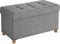SONGMICS Cassapanca, Pouf Contenitore, Poggiapiedi Pieghevole 38 x 76 x 40 cm, Ottomano con Gambe in Legno, Regge fino a 300 kg, per Soggiorno, Camera da Letto, Dormitorio, Grigio Tortora LSF16GYX