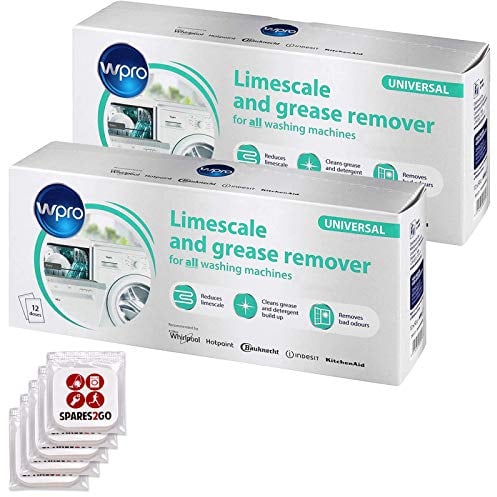 WPRO Washing Machine & Dishwasher Descaler Limescale Detergent Remover (24 x 50g Sachets + 5 x Laundry Cupboard Fresheners)