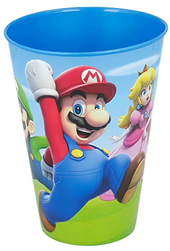 Vaso Infantil de plástico Reutilizable de 260 ml de Super Mario