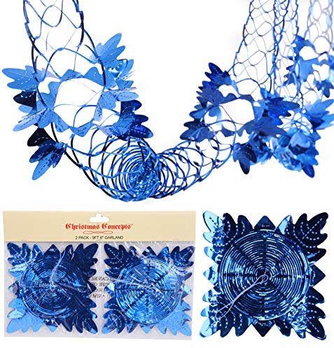 Christmas Concepts® Pack Of 2 9ft Garland Festive Hanging Decorations - Christmas Decorations (ROYAL BLUE)