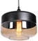 iDEGU Rétro Suspension Luminaire en Verre, Lustre Plafonnier Moderne Minimaliste Edison E27 Lampe Suspension pour Cuisine Salle à Manger Bar, Noir (Type-B 25CM)