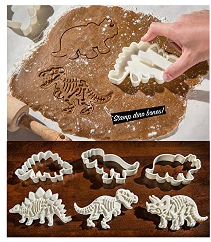 Yulakes Juego de 3 moldes 3D para galletas, diseño de dinosaurio