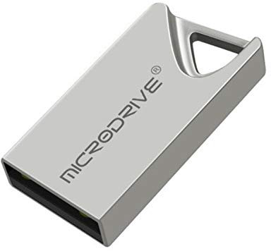 MicroDrive 32GB Extra-Small USB 2.0 Flash Drive Memory Stick - Metal Waterproof Shockproof and Anti-magnetic - Durable & Easy to Carry (Keyring included) - PC Laptop Computers Tablet etc