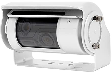 CARGUARD SYSTEMS Shutter-Doppel-Rückfahrkamera RAV-MD2 in weiß 700TVL für Navis, Moniceiver und Monitore mit 2 Kameraeingängen, 150° und 60°, 9-32V, PAL