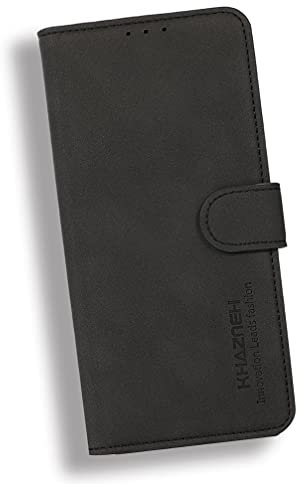 BRAND SET Funda para ASUS Zenfone 8 Estilo Retro Cubierta Protectora [Antigolpes] PU Cuero Flip Carcasa Magnético Fundas Móvil para ASUS Zenfone 8(Negro)