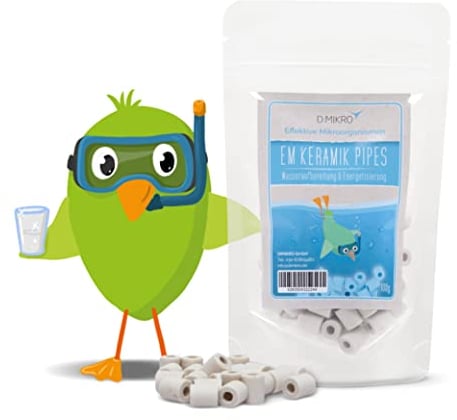 DIMIKRO EM Keramik 100 g - graue Pipes + Infobroschüre über Anwendung von EM Keramik - Wasserenergetisierung, frisches & weiches Wasser - DIY-Halsbänder, Tierhalsbänder (100 g)