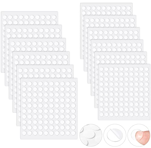 1200 Stücke Klar Klebriger Heften Doppelseitige Klebepunkte Abnehmbare Runde Klebepunkte Keine Spuren Acryl Klebriger Heften Transparenter Kitt für Poster, Bilder, DIY, 6 mm und 10 mm