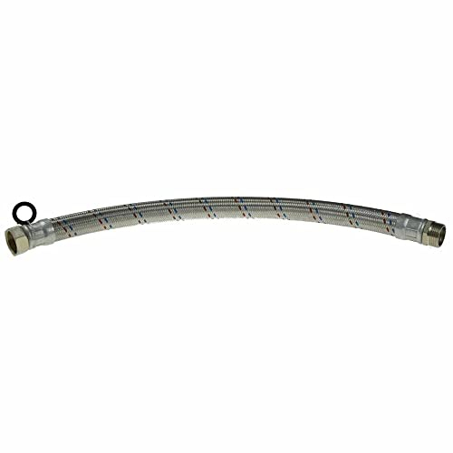 Panzerschlauch 1 Zoll Flexschlauch 30-100cm Hauswasserwerk Längenwahl DN25 Bogen Gerade (100cm Gerade)