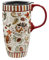 Topadorn Ceramic Travel Mug Coffee Cup with Sealed Lid,17oz. Microwave & Dishwasher Safe Coffee Tumbler, Butterfly and Owl