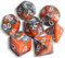 QMAY DND Dice Polyedrisches Würfel Set - 7 Stück für Dungeon und Dragons MTG RPG D&D D20, D12, D10, D%, D8, D6, D4 (Orange und Silber)
