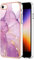 Knoowcase for iPhone SE 2020 Case SE 2022 Case iPhone 8 Phone Case iPhone 7 Marble Silicone Shockproof Glitter Plated Gold Edges Protective Flexible TPU Skin Bumper Cover Girls Women, Dark Purple