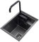Mini Fregadero De Barra Negra Oculto De Acero Inoxidable - Pequeño De Un Solo Seno, Invisible para Balcón, Empotrado (Color: Negro, Tamaño: 30 * 45 * 23cm)