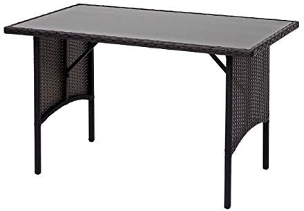 Mendler Poly-Rattan Esstisch HWC-G16AM, Esszimmertisch Gartentisch Tisch, Gastronomie 112x60cm - schwarz
