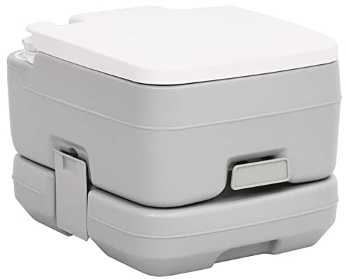 ZEYUAN Travel Toilet,Campervan Essentials,Campervan Accessories Uk,Portable Camping Toilet Grey and White 10+10 L HDPE