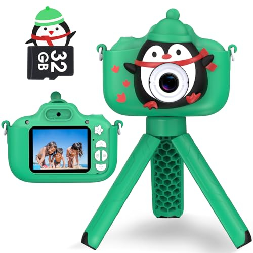 Kinderkamera, DIAMOOKY Kinder Kamera 1080P HD Fotoapparat Kinder 2,0 Zoll Bildschirm, Digitalkamera Kinder mit 32GB Karte Kamera Kinder für 3-12 Jahre Jungen und Mädchen Weihnachten Spielzeug