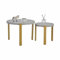 GrandCA HOME Lot de 2 Tables Basses Rondes Gigognes pour Le Salon (Panneau MDF Imitation Marbre), Grande : 80 x 80 x 45 cm et Petite : 60 x 60 x 40 cm,Gris