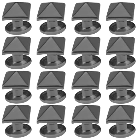 SG Store 200 Stück Pyramide Nieten Spike Quadrat Nieten Spike Schraube Handwerk Punk Neuheit Schmuck Zubehör DIY Dekoration Für Leder Kleidung Schuhe 8x8mm, Schwarzes Rotguss, 8x 8mm