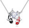 POPLYKE Koi Fisch Halskette für Frauen Sterling Silber Cubic Zirkonia Rot Schwarz Fisch Glücksschmuck Geschenk für Fischliebhaber