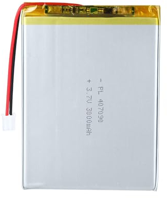 Uxney Batteria agli ioni di litio agli ioni di litio da 3,7 V, 3000 mAh, 407090, con connettore PH 2 con griglia da 2,0 mm