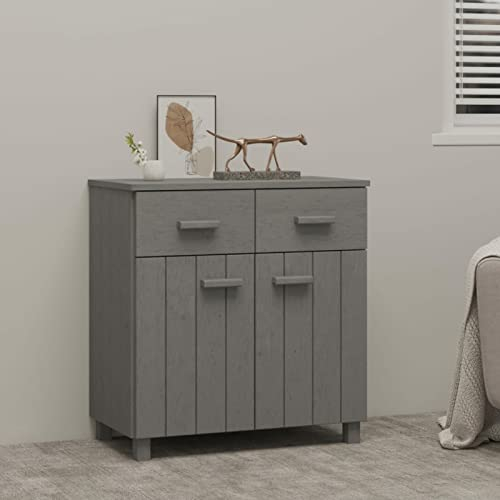 ShCuShan Aparador HAMAR Madera Maciza de Pino Gris Claro 79x40x80 cm Mueble Cocina almacenaje Mueble Auxiliar de Cocina Muebles de Comedor - 340439