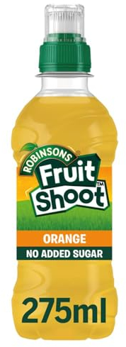 Robinsons Fruit Shoot Orange Juice 24 x 275ml Bottles | Made with Real Fruits | No Added Sugar Kids Orange Juice Multipack Drinks | 100% Naturally sourced Kids Drinks Pet Bottles