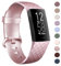 AK Strap for Fitbit Charge 3/4 - Soft Silicone Adjustable Replacement Wristband for Men and Women - Compatible With Charge 4 SE/3 SE (Rose Gold, Large)