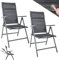 GARMIO® Gartenstuhl Florenz Anthrazitgrau, 7-Fach verstellbar, klappbar, inkl. höhenverstellbares Nackenkissen, für Terrasse oder Garten, 2er Set