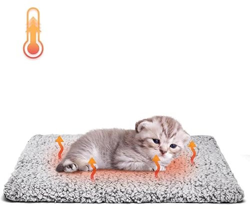 Cretvestsar Selbsterwärmende Katzendecke Sicheres Pets Hunde Selbstheizende Decke Wärmende Katzenkissenmatratze Weiche Hundematte Decke Stromloses Thermo-Haustierkissen für Drinnen Draußen