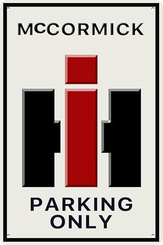 LUCYLINDE wetterfestes Blechschild Traktor Schild für den Außenbereich – Hinweisschild passend für IH McCormick Traktor Fans - Parking Only, Blechschild 30 x 20 cm (IH Parking)