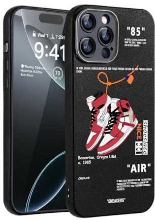 CHBSHENG Cool Design Phone Case for iPhone 16 Pro Max Case for Boys Men Aesthetic Shockproof Basketball Sneaker Sports Designer Cases Compatible with iPhone 16 Promax Black