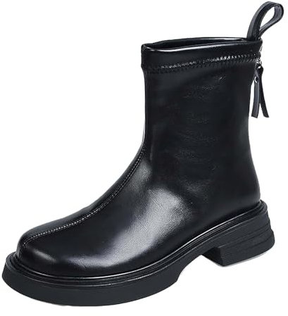 Generico Stivaletti Donna Neri Stivali Brillantinati Donna Stivali con cerniera laterale per donna Stivaletti alla caviglia Stivali corti Scarpe singole per Scarponcini Donna Invernali (Black, 36)