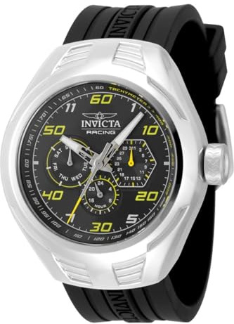 Invicta Racing 47724 Men's Watch - Quartz Movement - Stainless Steel with Black Dial - 46 mm