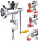 Molinillo de carne manual para el hogar uso antirruste de extrusión en espiral Manual de carne Fácil de instalar y limpiar la mano para el relleno de salchichas y picar vegetales molidas