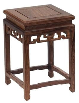 Bonsai Display Table - Square Wooden Stool Pedestal Teaware Stand for Home & Office Decor Small Plant Pot Holder Elegant Bonsai & Teacup