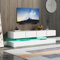 LERFAN Mobile TV basso da parete, con 2 armadi e 4 cassetti grandi, 16 colori per TV fino a 55 pollici, bianco 130 x 33 x 15 cm