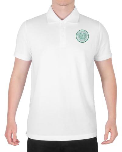 Celtic FC Mens Polo Shirt Crest Official Football Gift
