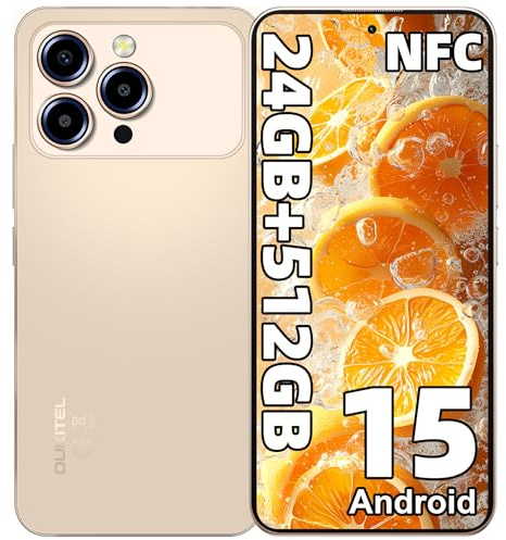 OUKITEL P1 PRO Smartphone Android 15, 24GB+512GB/2TB Telefono Cellulare Helio G100, 6,7 FHD+ 120Hz AMOLED Display, 5150mAh Cellulare 50MP+32MP, NFC/Doppia SIM 4G/Impronta Digitale/Sblocco Facciale