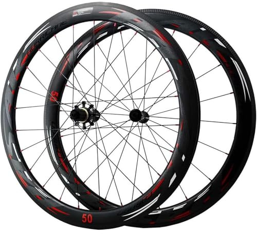 KUNYOS Rennrad Laufräder Carbon 700C Drahtreifen Felge V Bremse 40/50/55 mm Fahrrad Rennräder 25 mm breit 45# Speichen nur 1830G matt,40mm