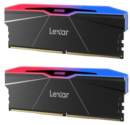 Lexar Kit di RAM RGB DDR5 da 32 GB (2 x 16 GB) 6400 MHz CL30, memoria UDIMM 288 pin